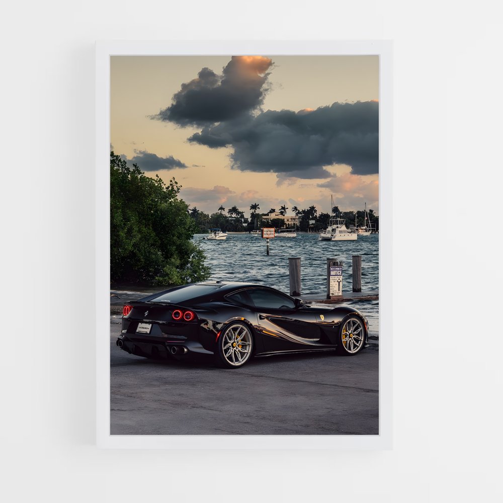 Poster Ferrari Noir 812 (vue 3)